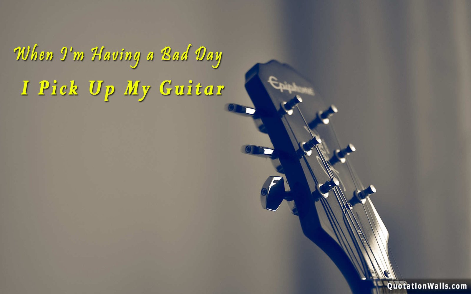 Pick Up Guitar Motivational Wallpaper for Desktop - QuotationWalls