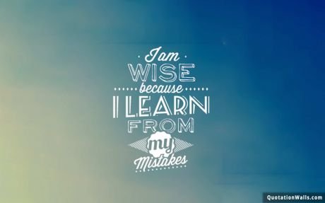 Inspiring quote: I am wise because I learn from my mistakes