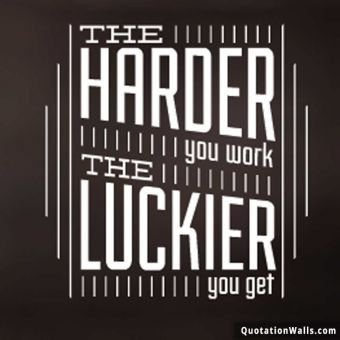 Motivation quote: The harder you work, the luckier you get.